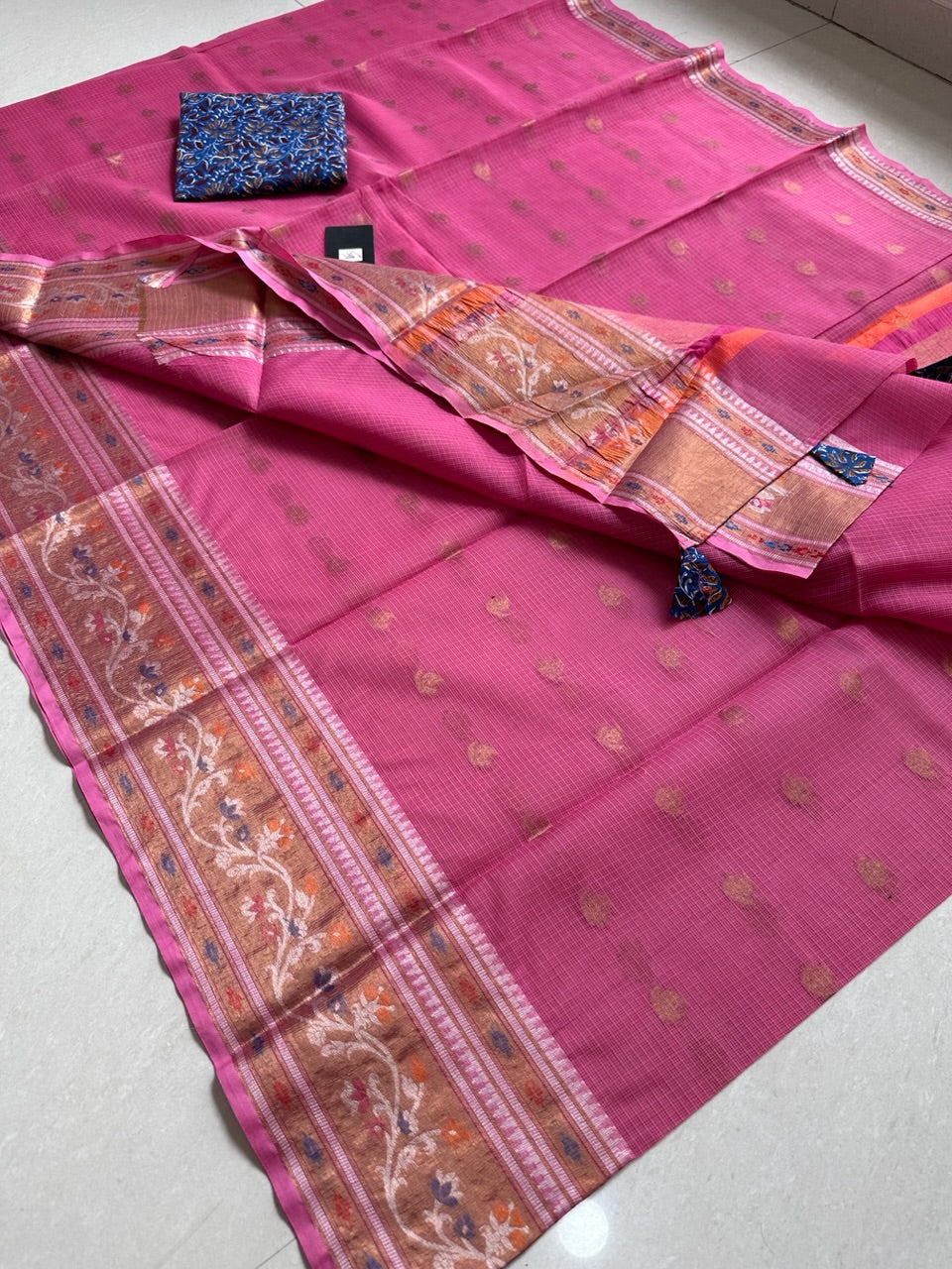 Pure Weaved Kota Cotton Doria Saree