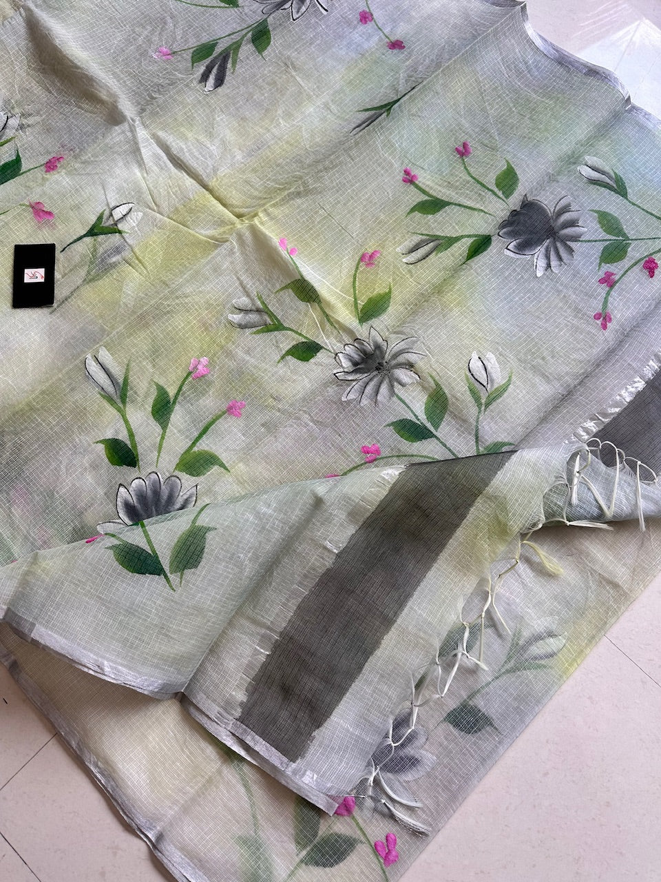 Handpainted Kota Cotton Doria Saree