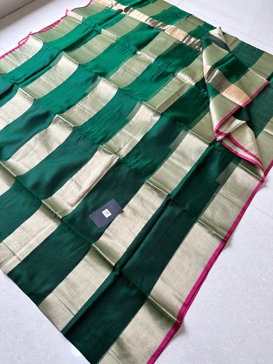 Pure Zari Stripe Kota Silk Saree