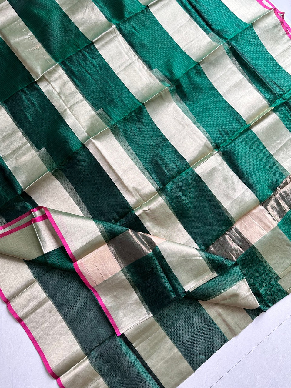 Pure Zari Stripe Kota Silk Saree