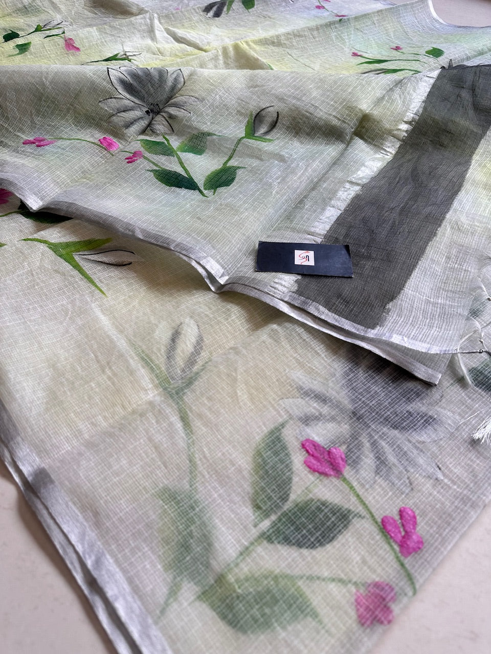 Handpainted Kota Cotton Doria Saree