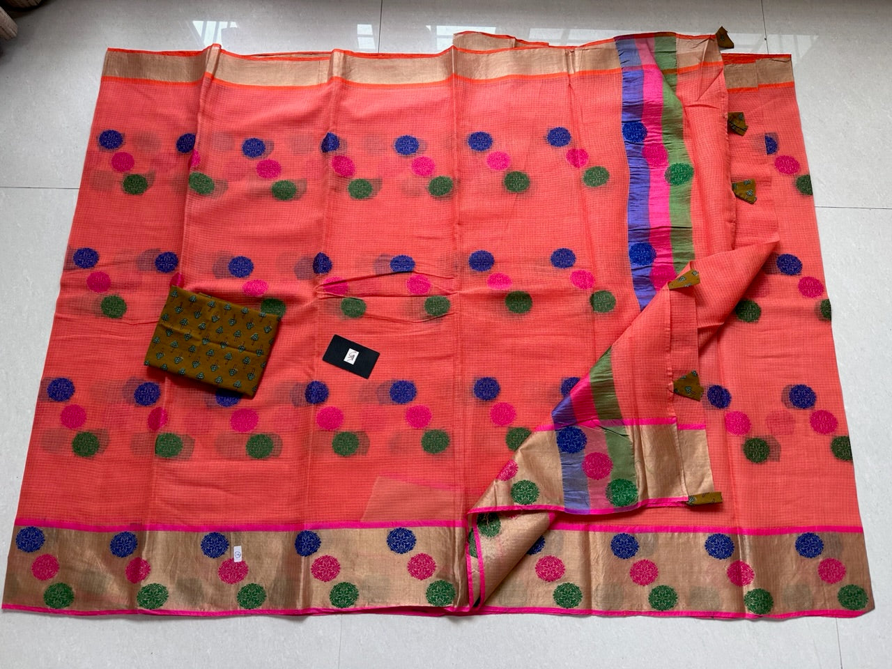 Pure Weaved Kota Cotton Doria Saree