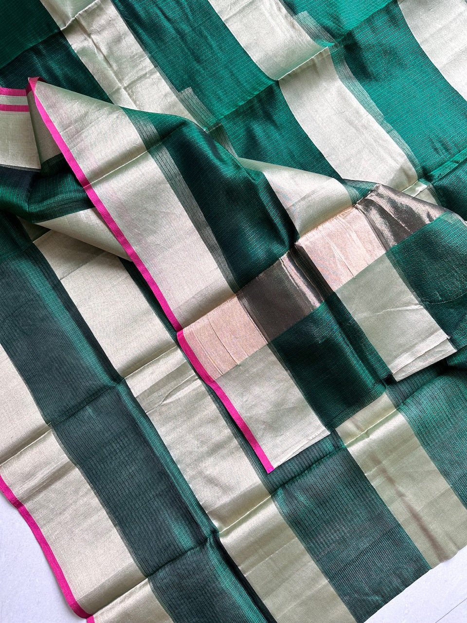 Pure Zari Stripe Kota Silk Saree