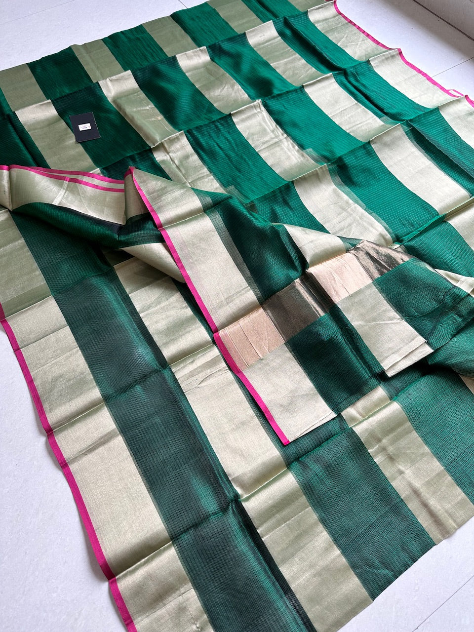 Pure Zari Stripe Kota Silk Saree