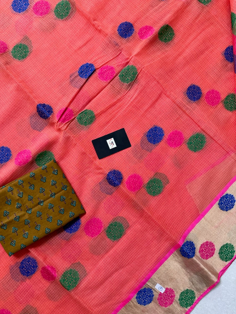 Pure Weaved Kota Cotton Doria Saree