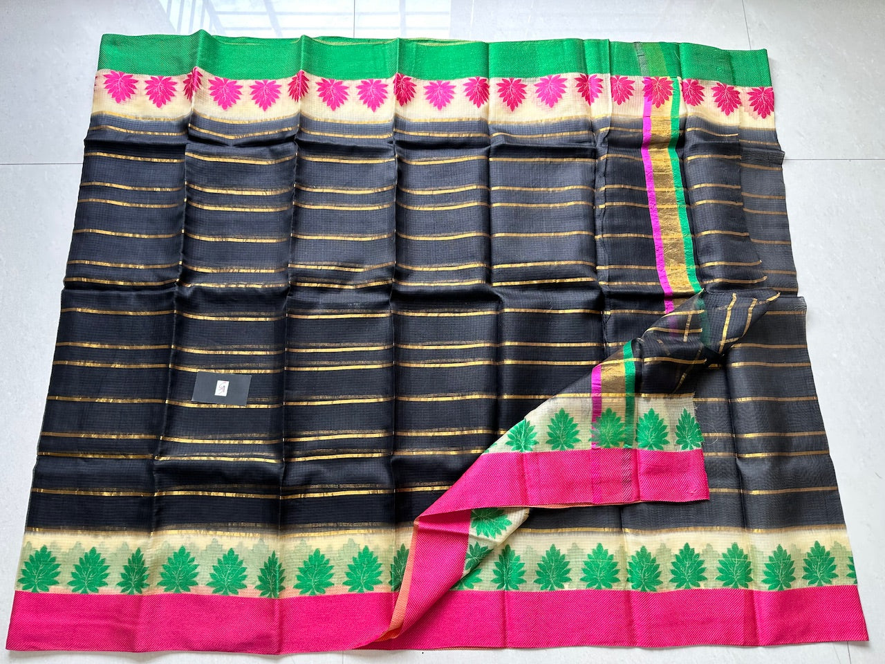 Pure Zari Stripe Kota Silk Saree