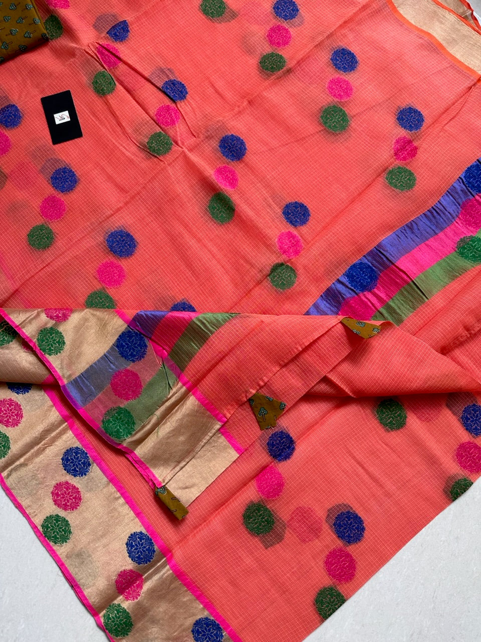 Pure Weaved Kota Cotton Doria Saree