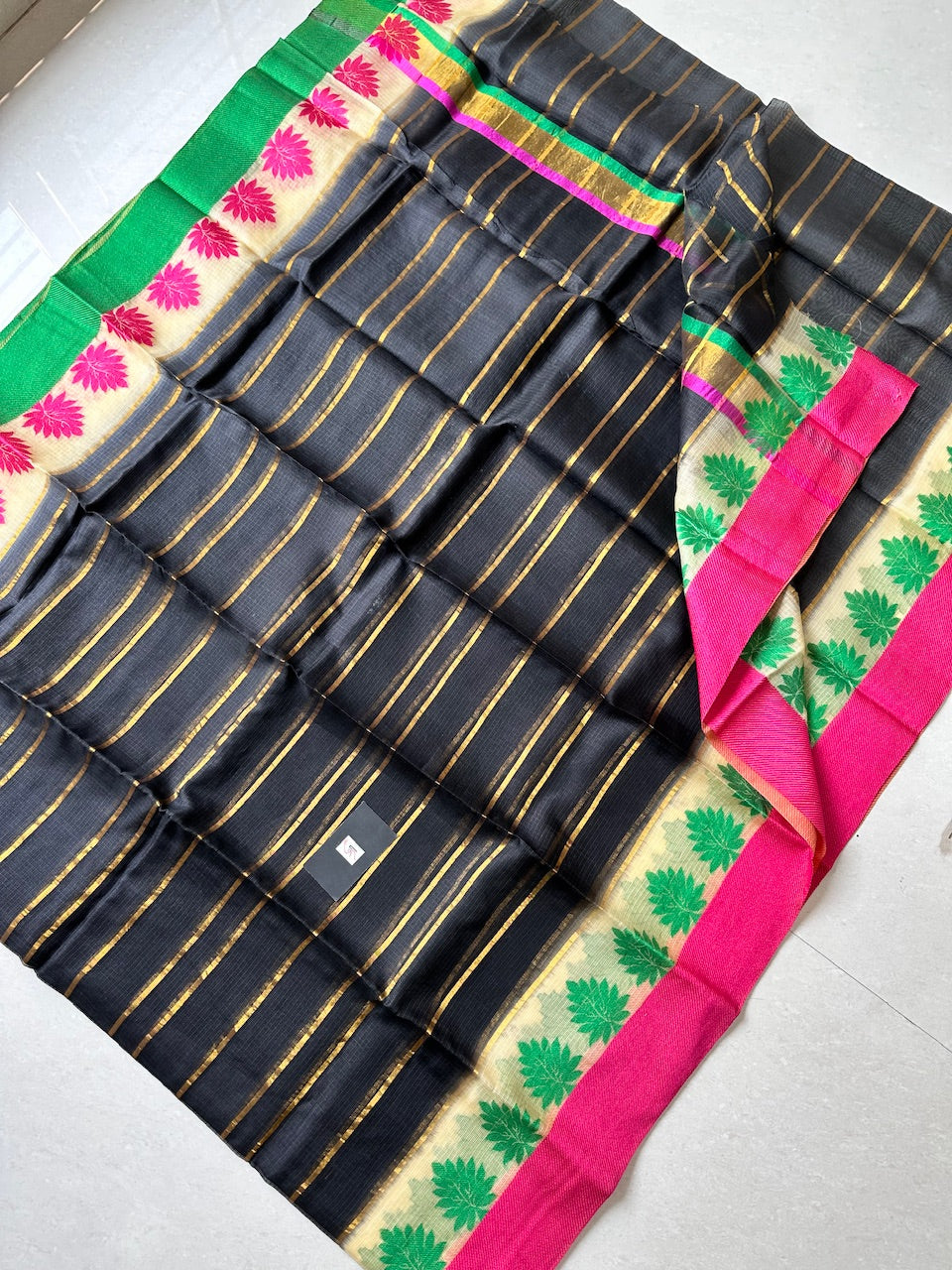 Pure Zari Stripe Kota Silk Saree