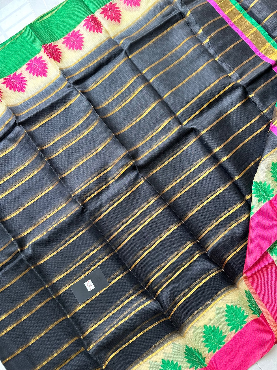 Pure Zari Stripe Kota Silk Saree