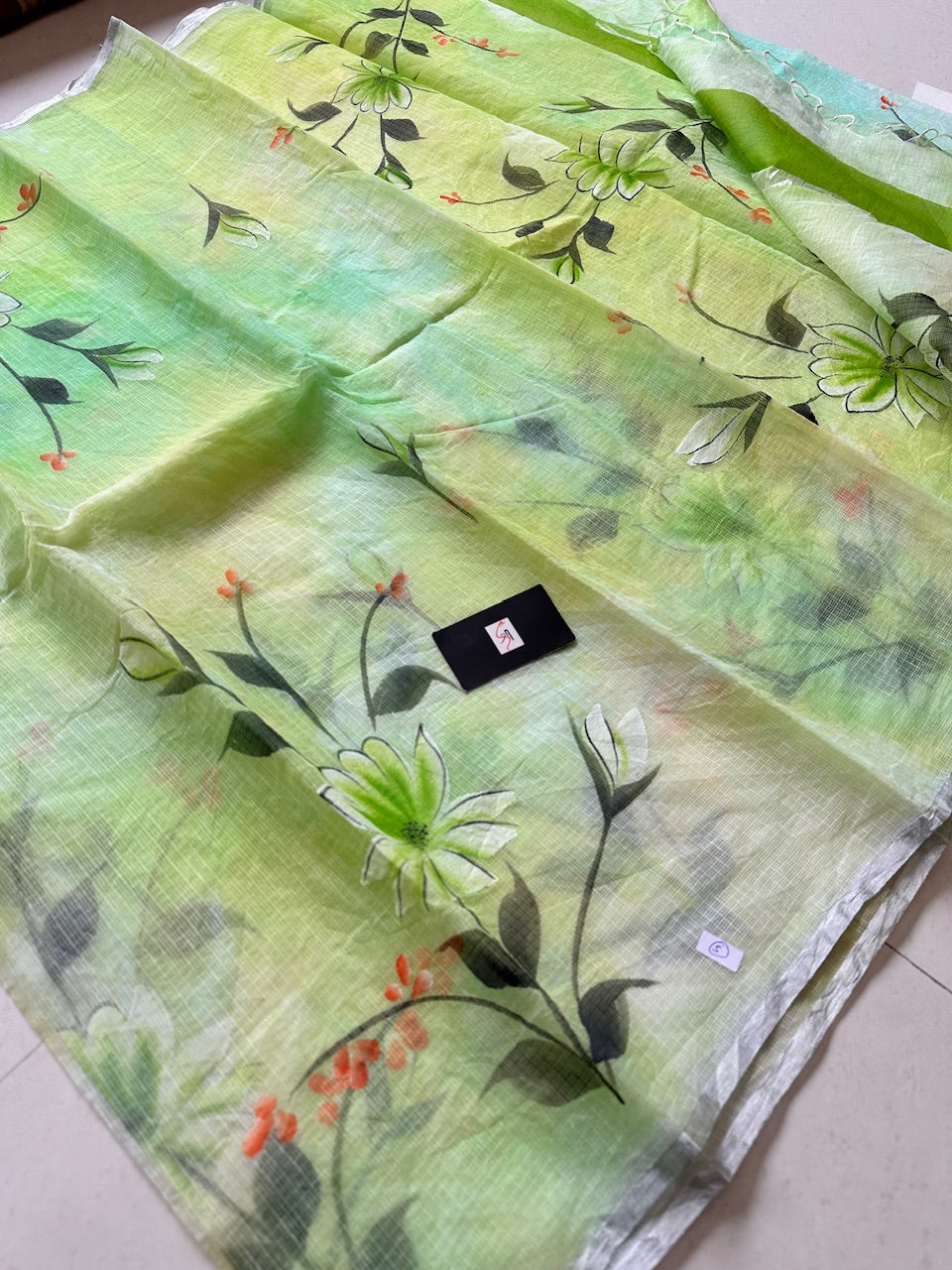 Handpainted Kota Cotton Doria Saree