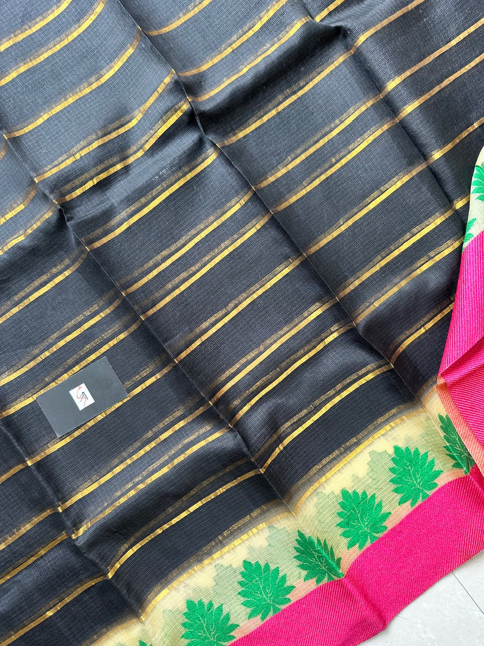 Pure Zari Stripe Kota Silk Saree