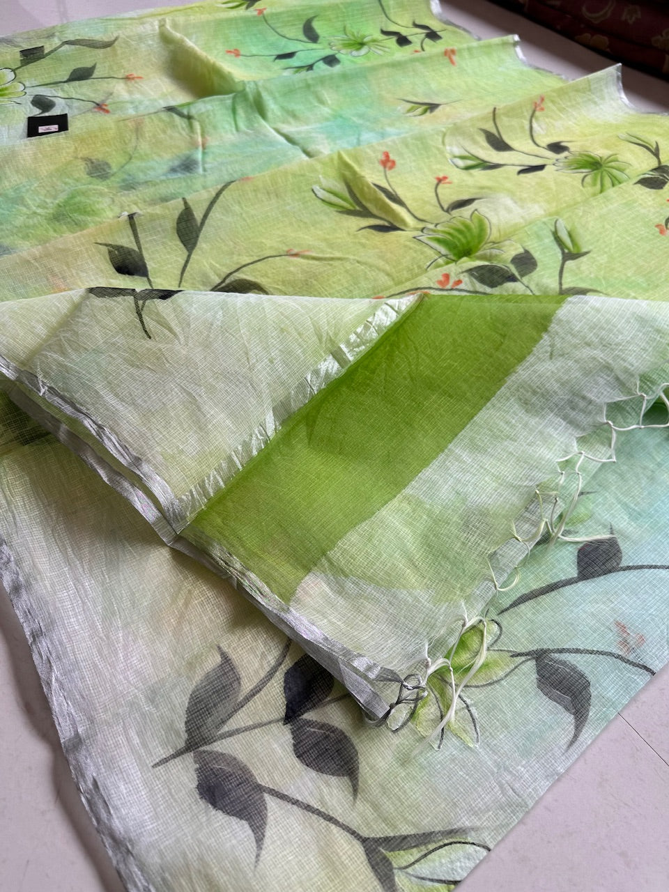 Handpainted Kota Cotton Doria Saree