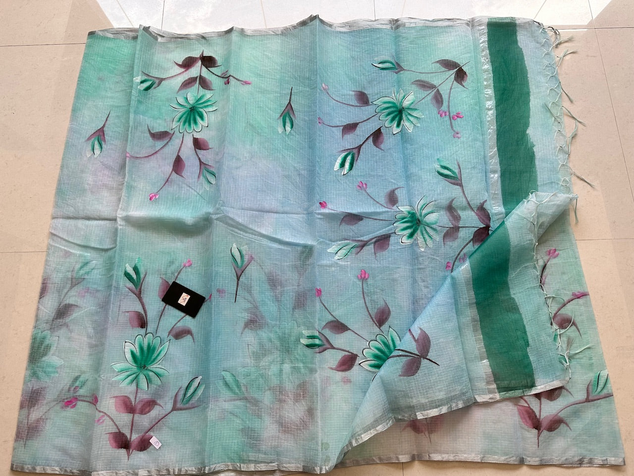 Handpainted Kota Cotton Doria Saree