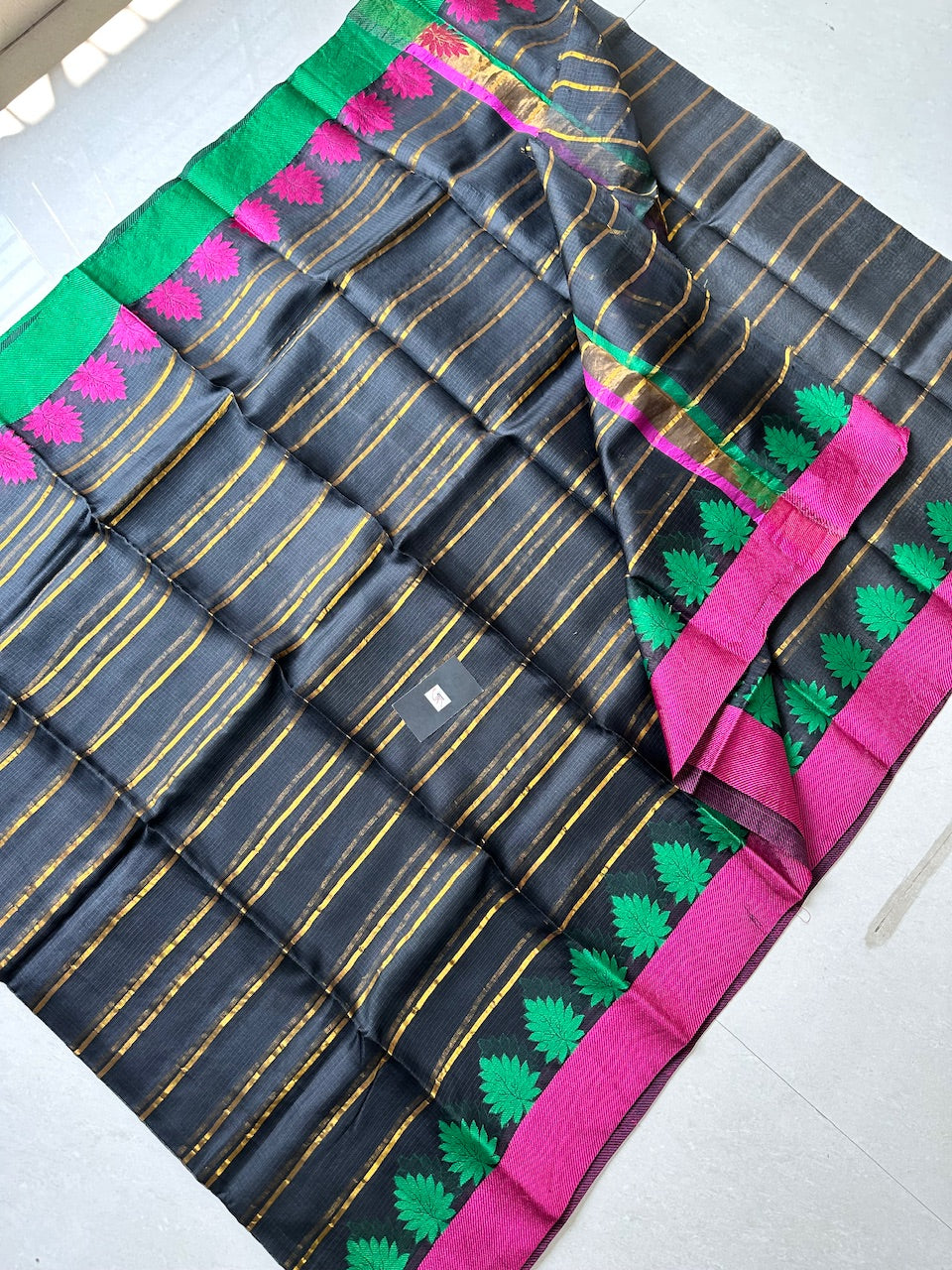 Pure Zari Stripe Kota Silk Saree