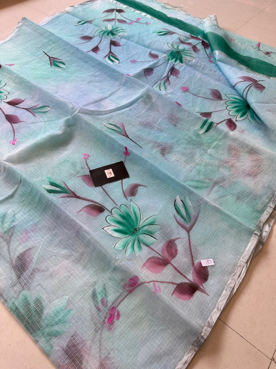 Handpainted Kota Cotton Doria Saree