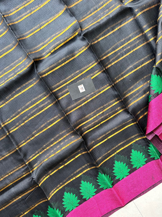 Pure Zari Stripe Kota Silk Saree