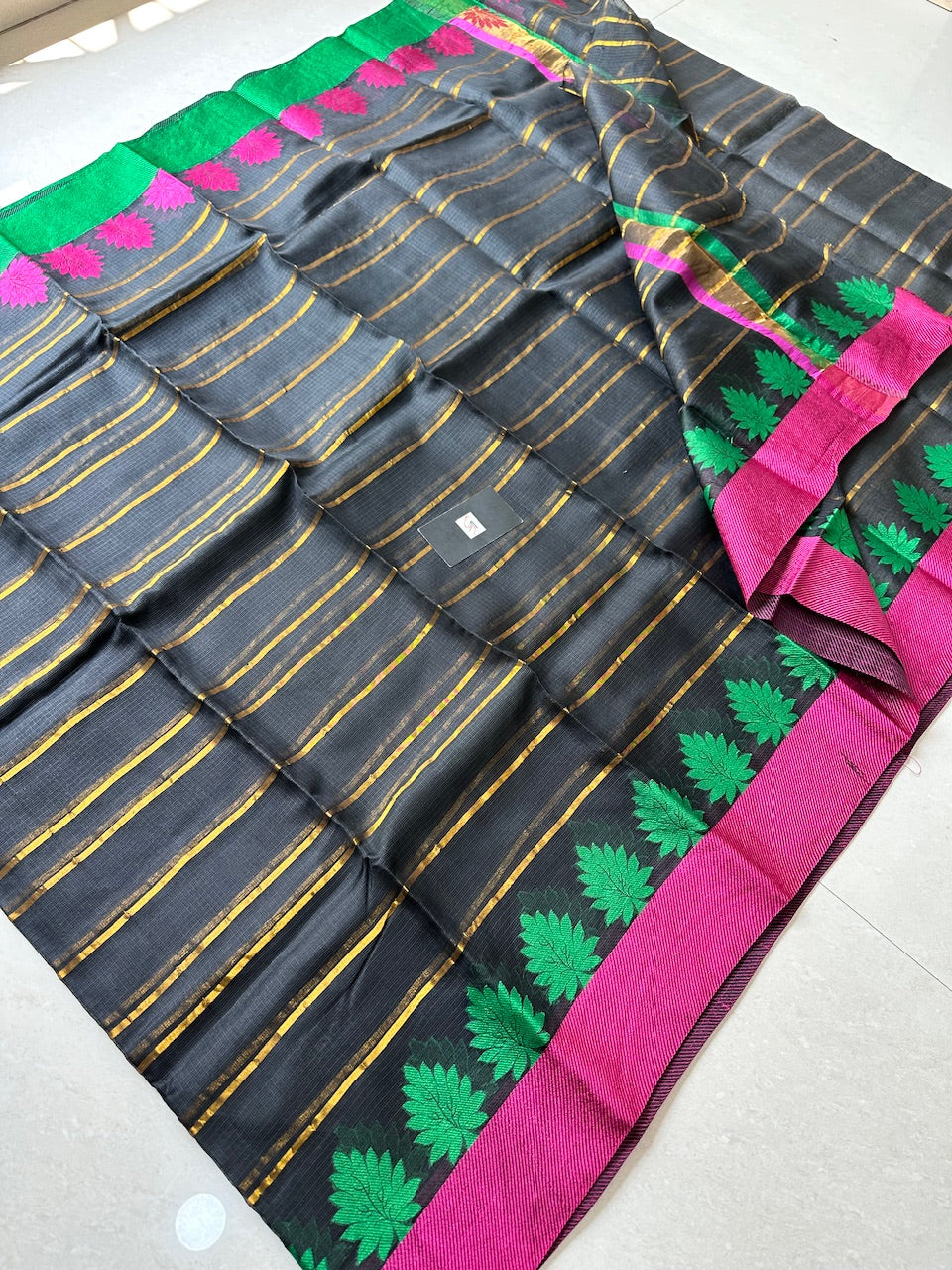 Pure Zari Stripe Kota Silk Saree