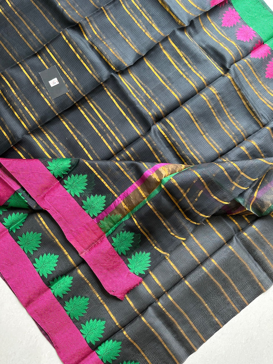 Pure Zari Stripe Kota Silk Saree