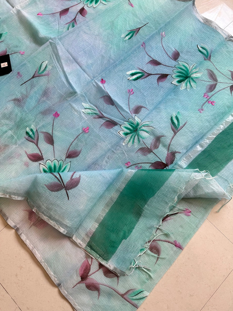 Handpainted Kota Cotton Doria Saree