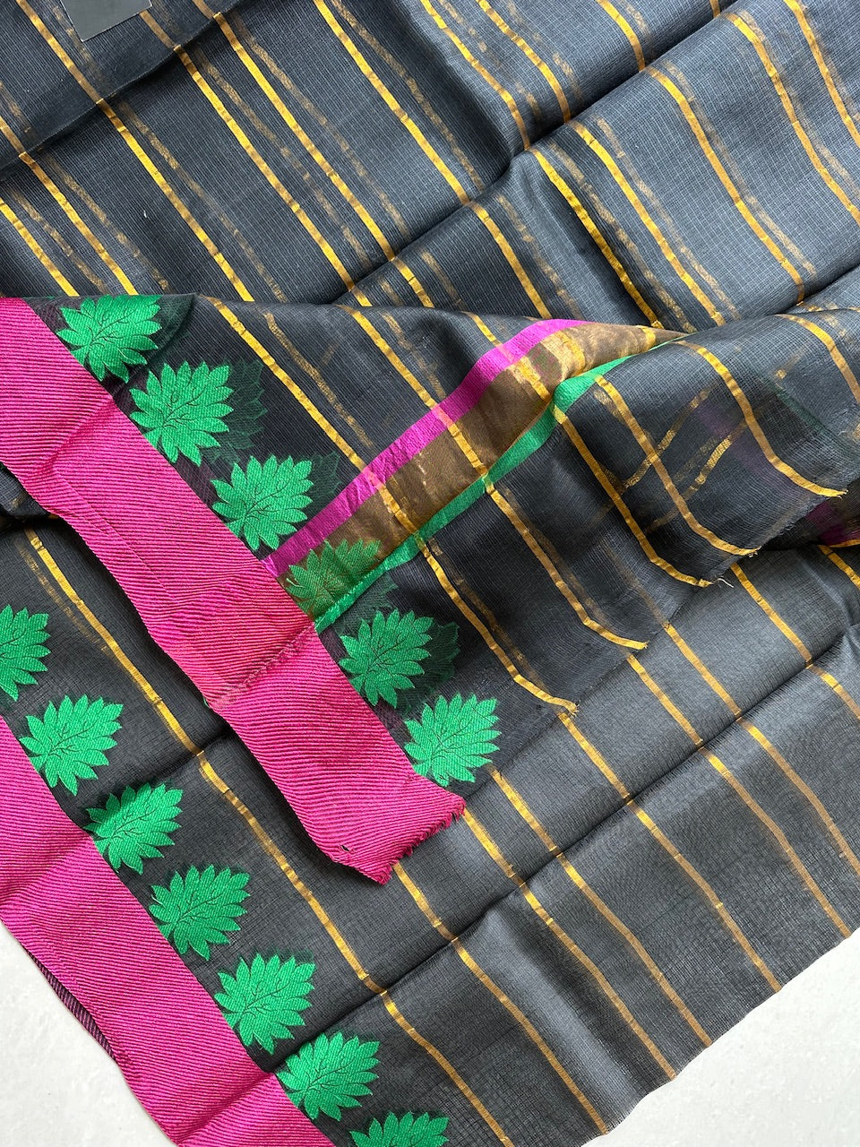 Pure Zari Stripe Kota Silk Saree