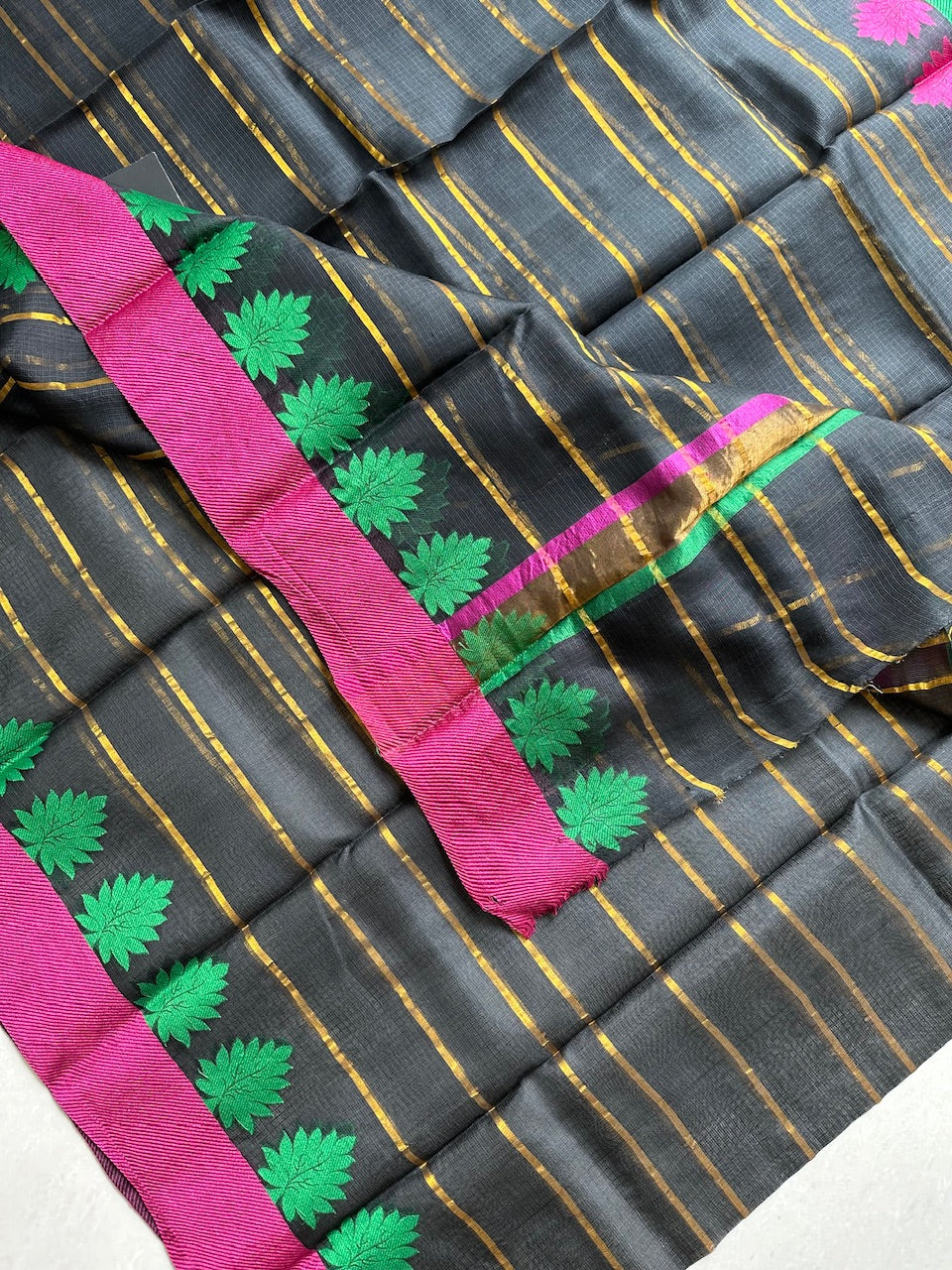 Pure Zari Stripe Kota Silk Saree