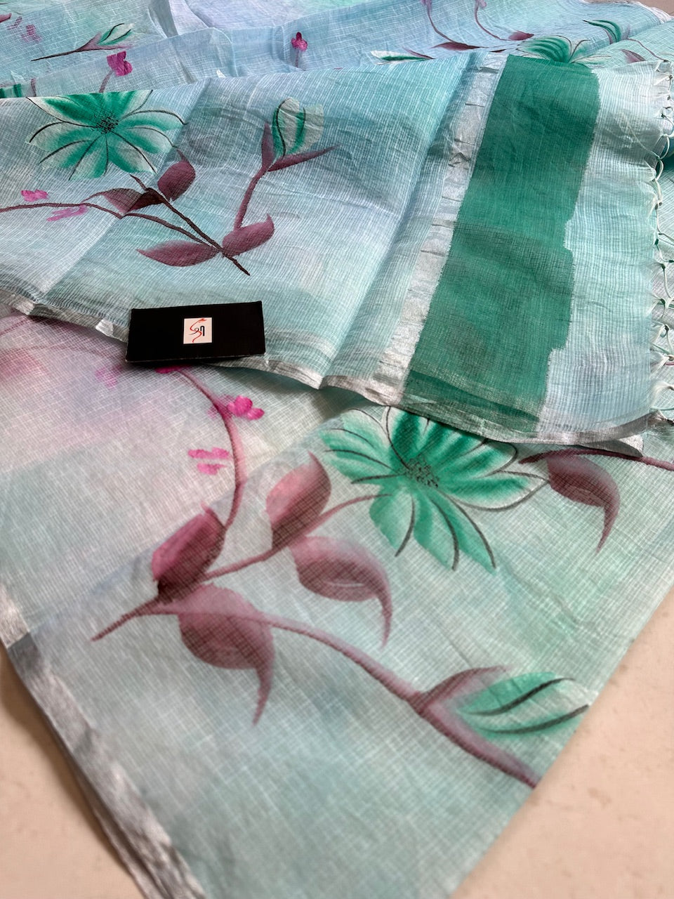 Handpainted Kota Cotton Doria Saree