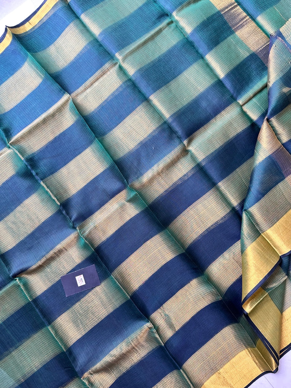 Pure Zari Stripe Kota Silk Saree