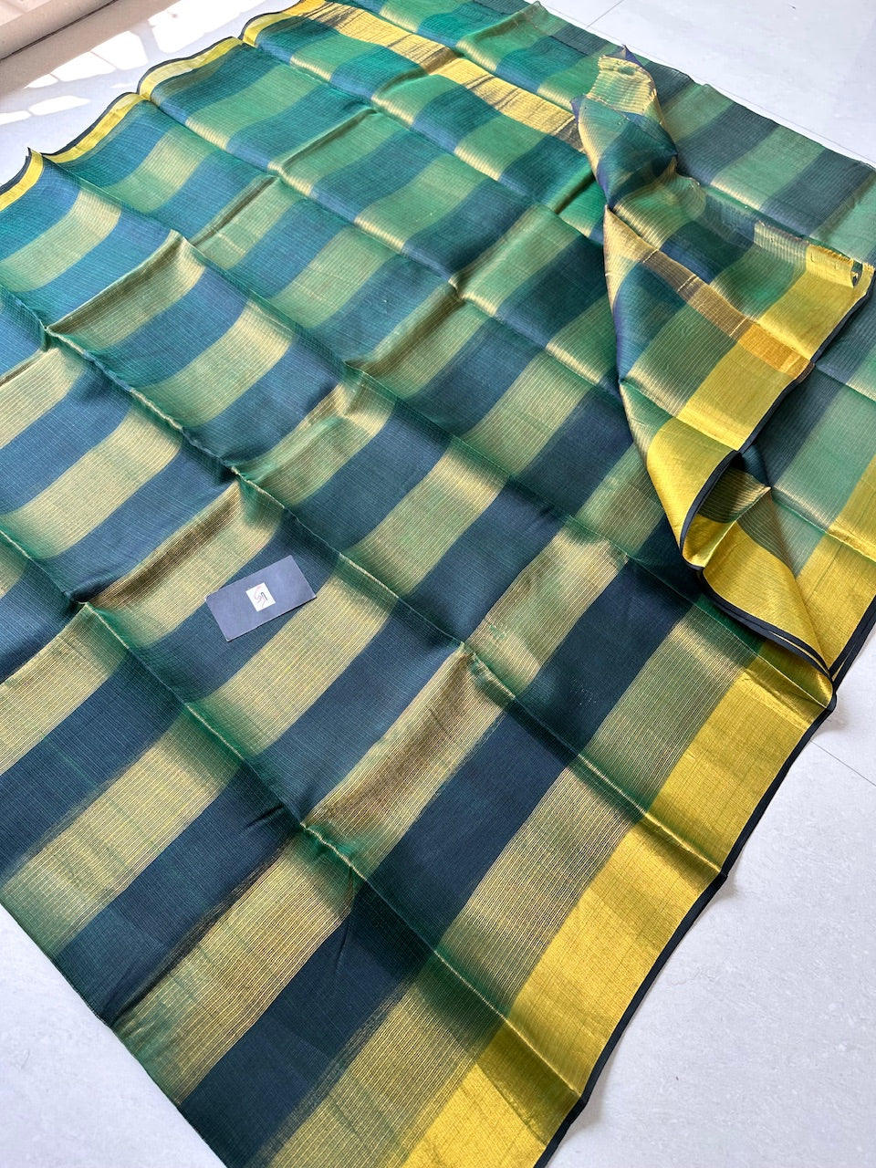 Pure Zari Stripe Kota Silk Saree