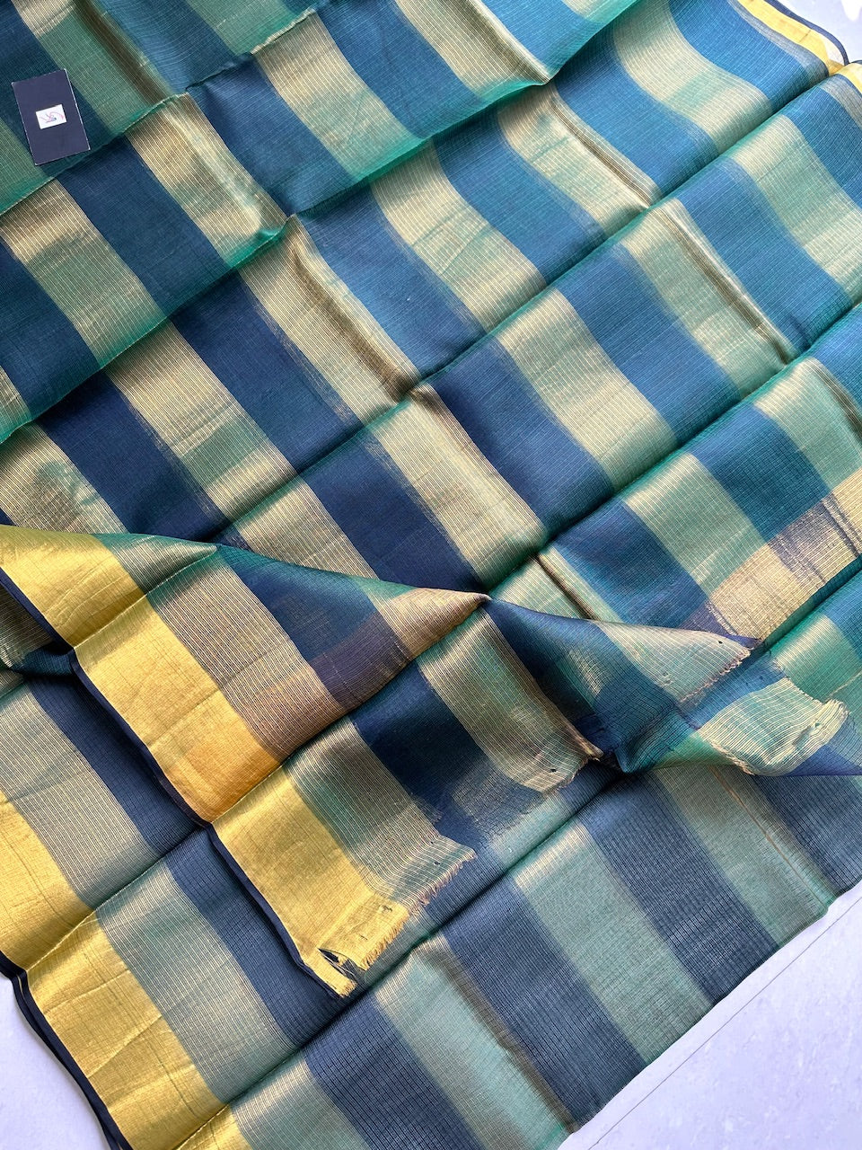 Pure Zari Stripe Kota Silk Saree