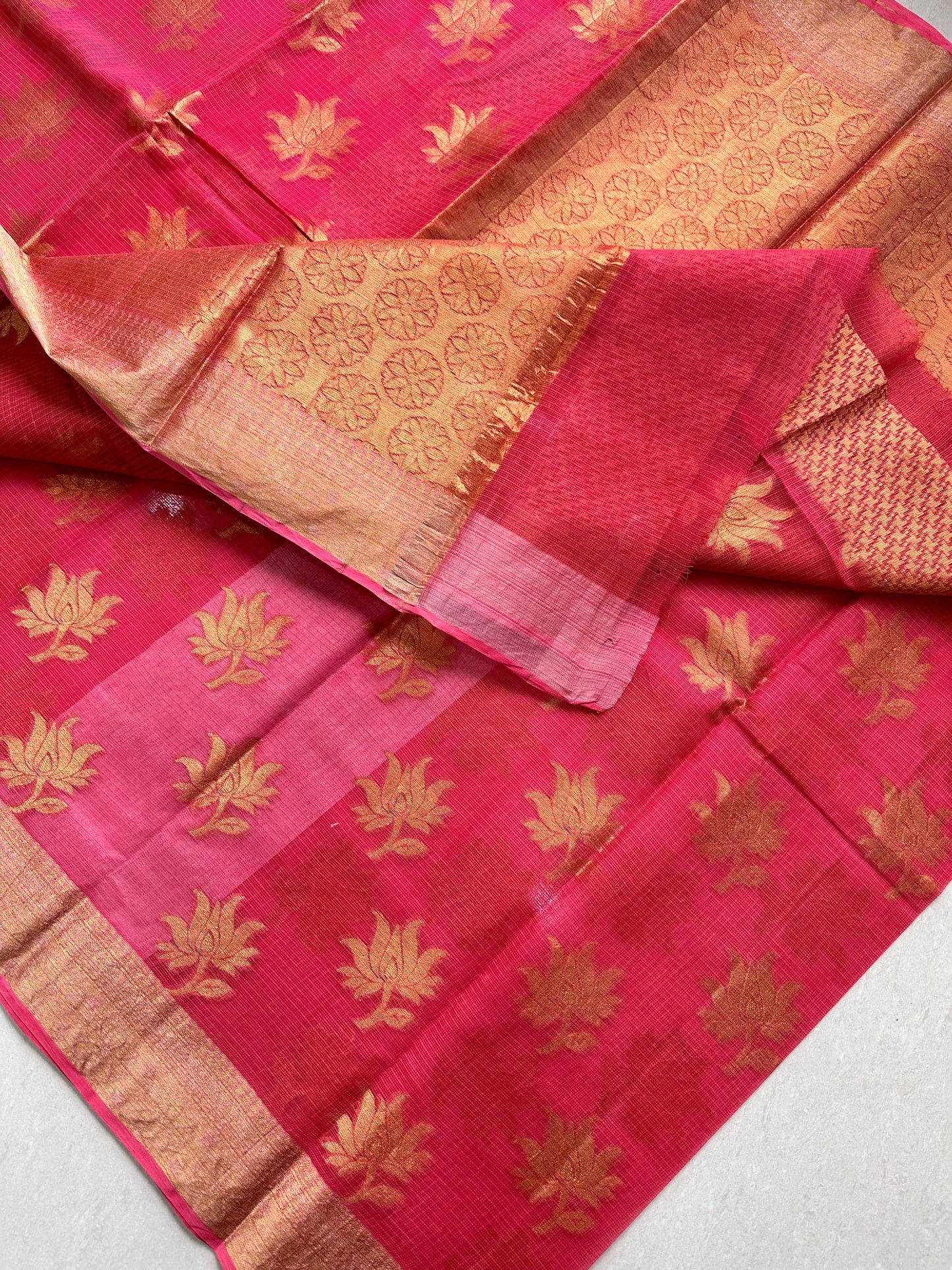 Pure Weaved Kota Cotton Doria Saree