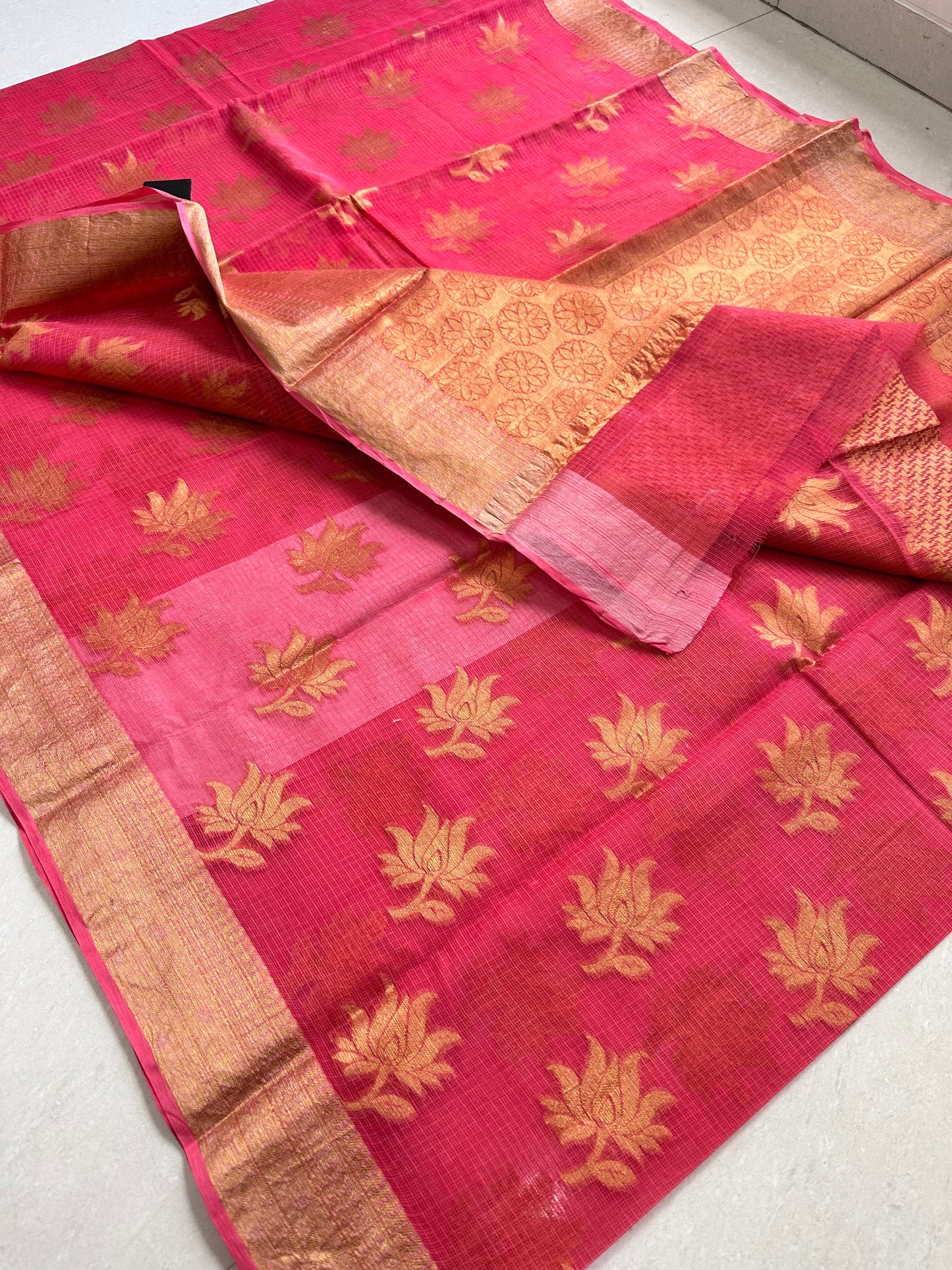 Pure Weaved Kota Cotton Doria Saree