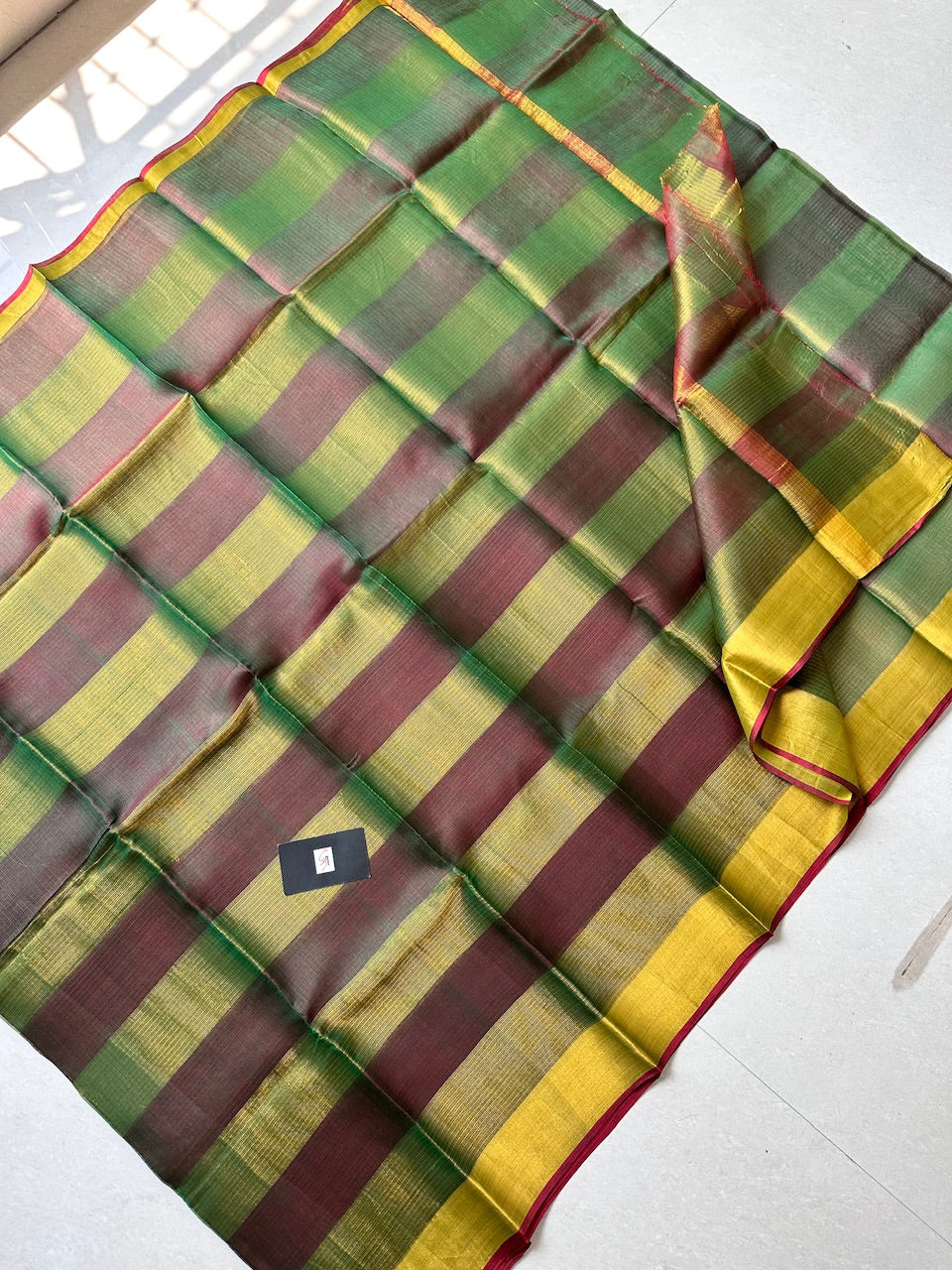 Pure Zari Stripe Kota Silk Saree