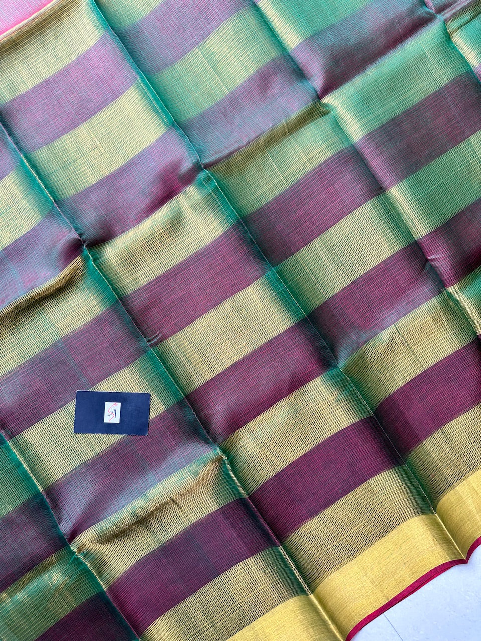 Pure Zari Stripe Kota Silk Saree