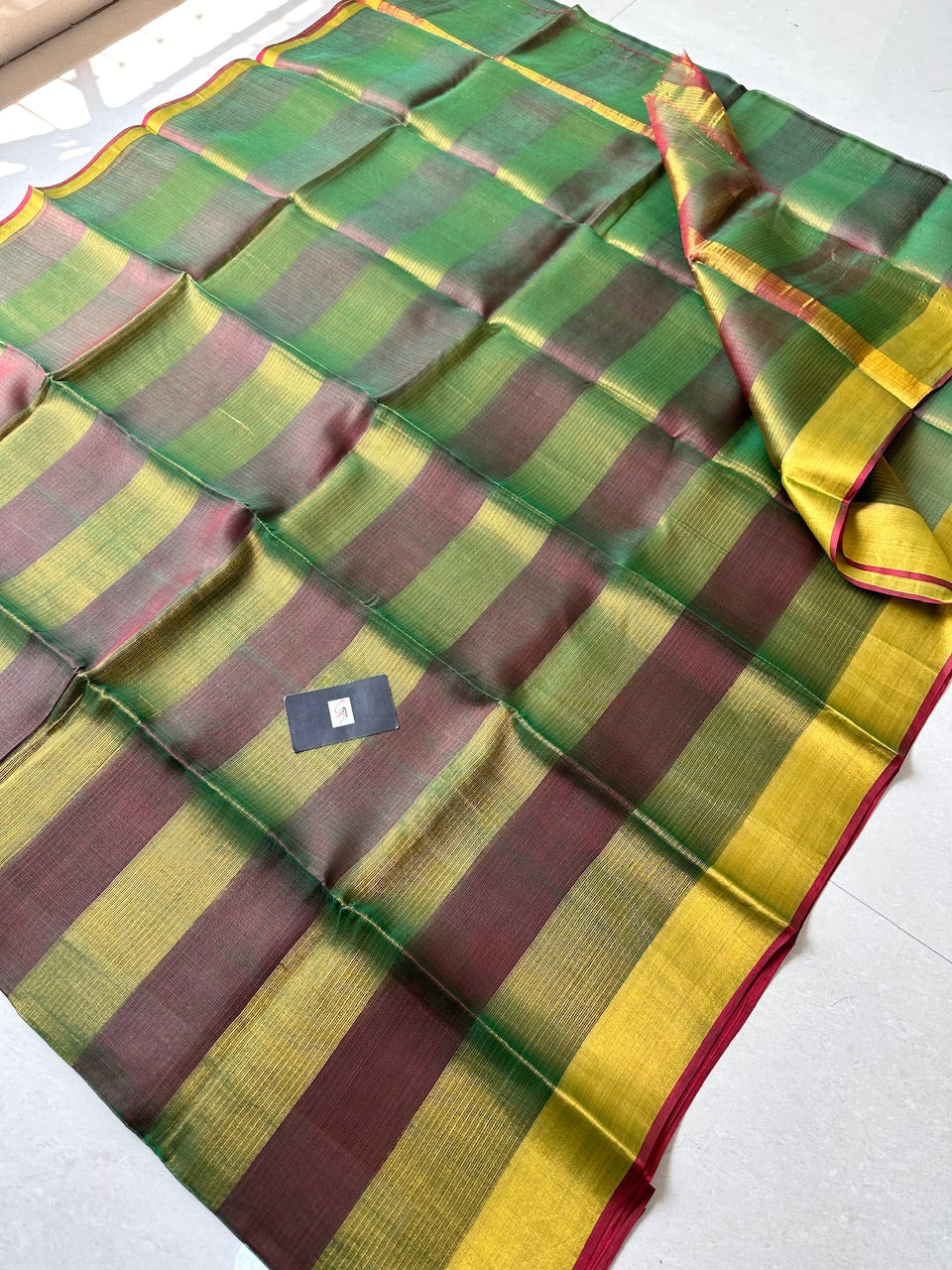 Pure Zari Stripe Kota Silk Saree