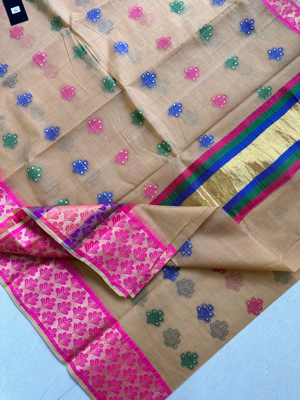 Pure Weaved Kota Cotton Doria Saree