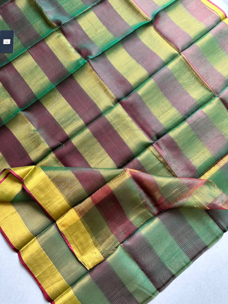 Pure Zari Stripe Kota Silk Saree