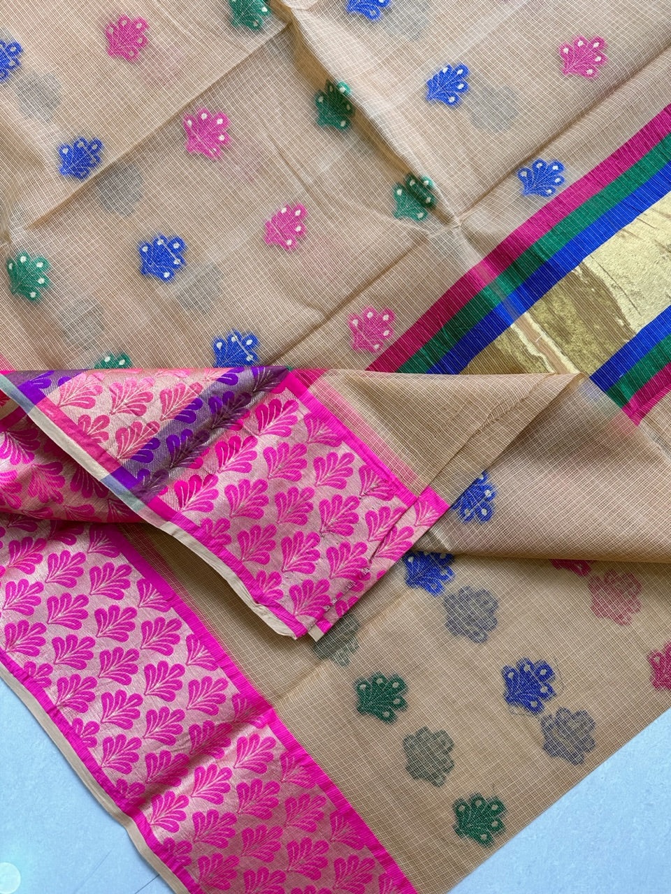 Pure Weaved Kota Cotton Doria Saree