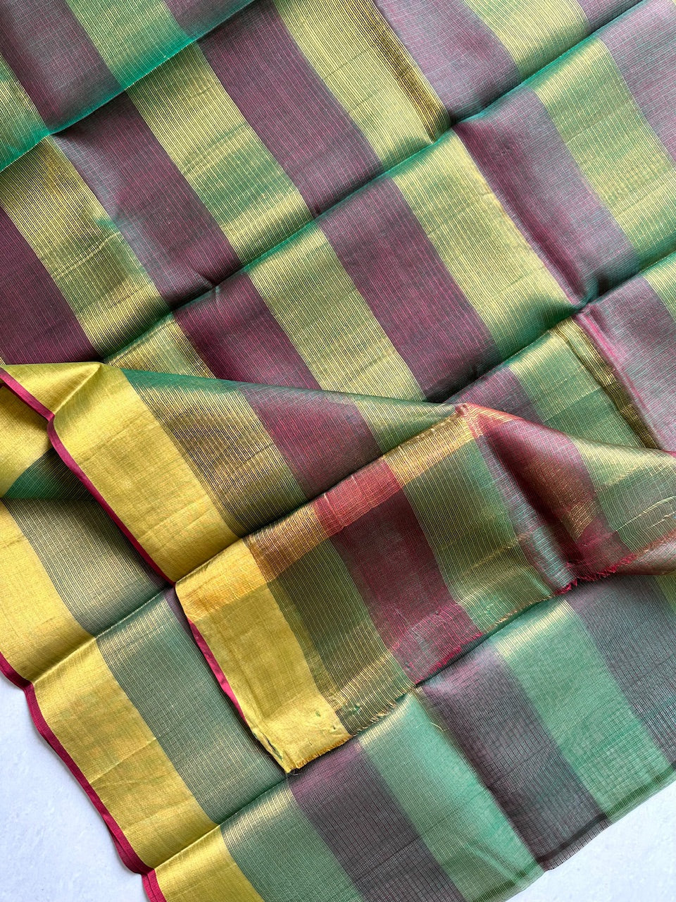 Pure Zari Stripe Kota Silk Saree