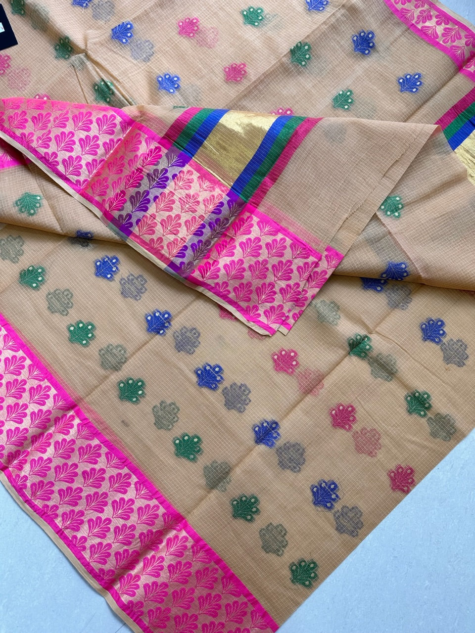 Pure Weaved Kota Cotton Doria Saree