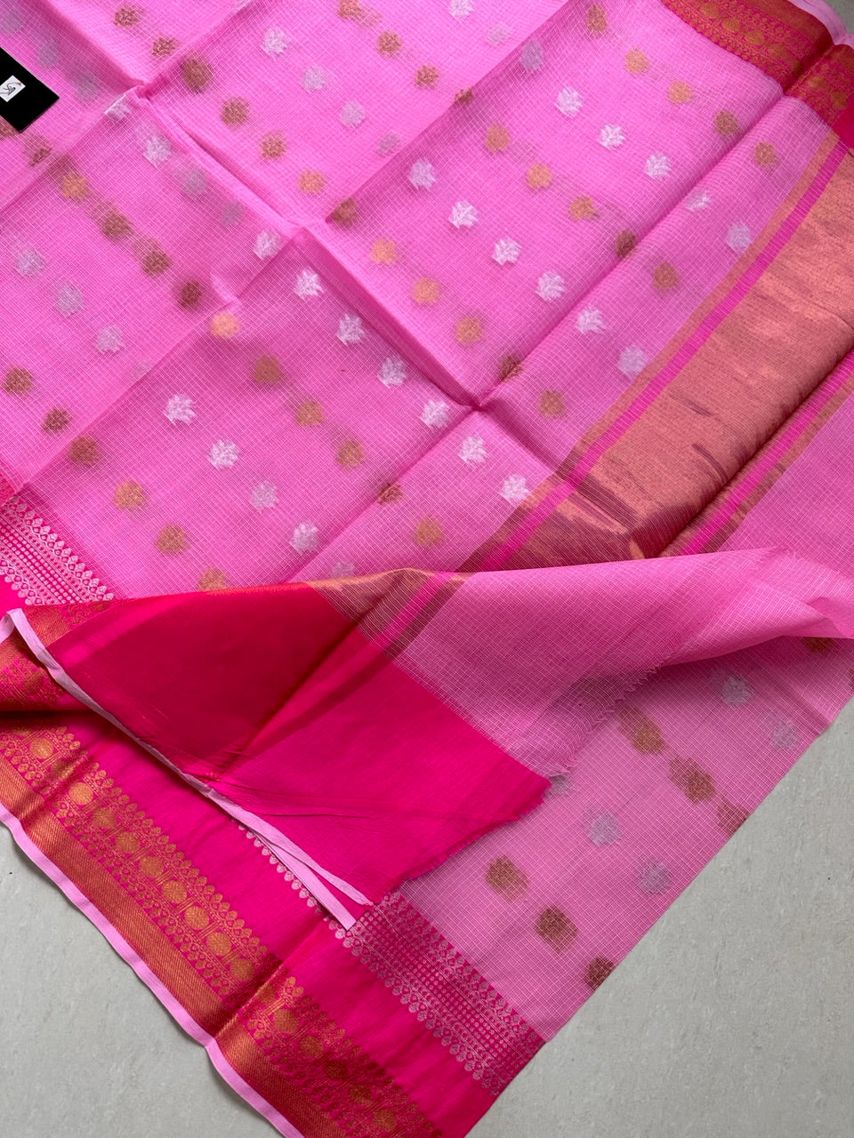 Pure Weaved Kota Cotton Doria Saree