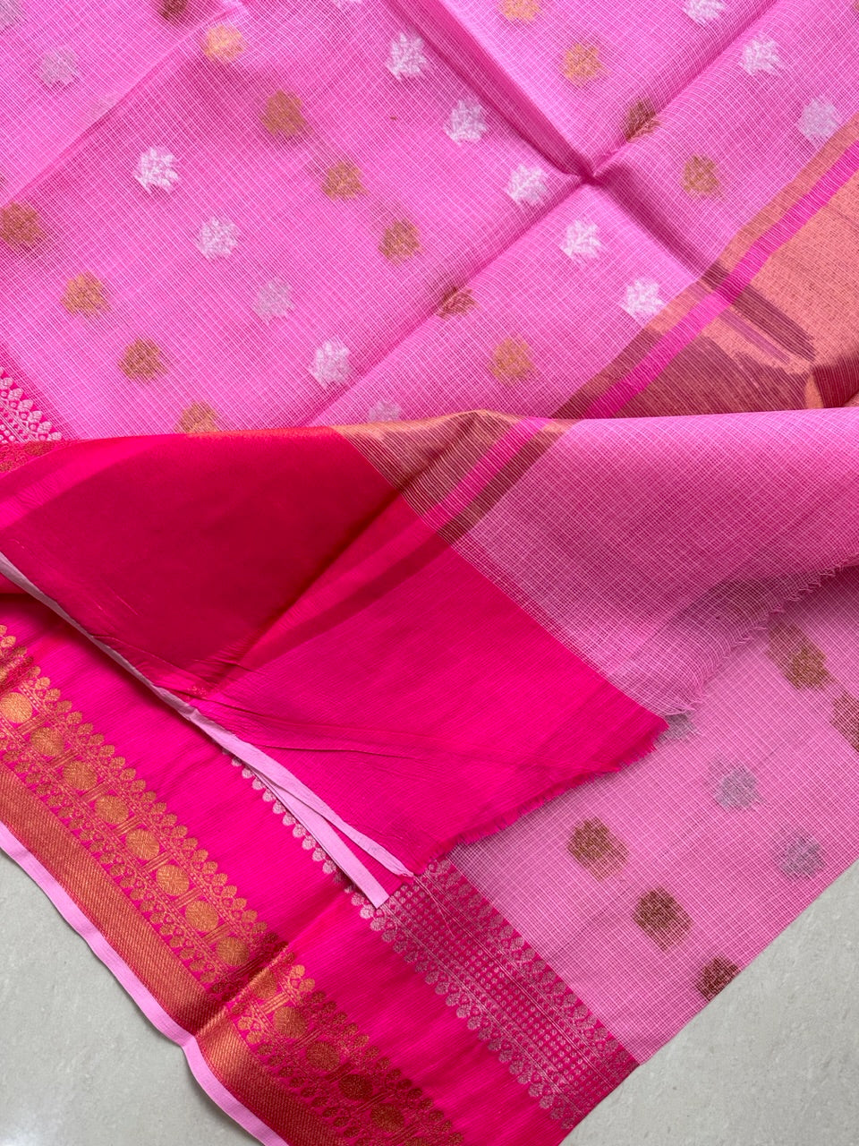 Pure Weaved Kota Cotton Doria Saree