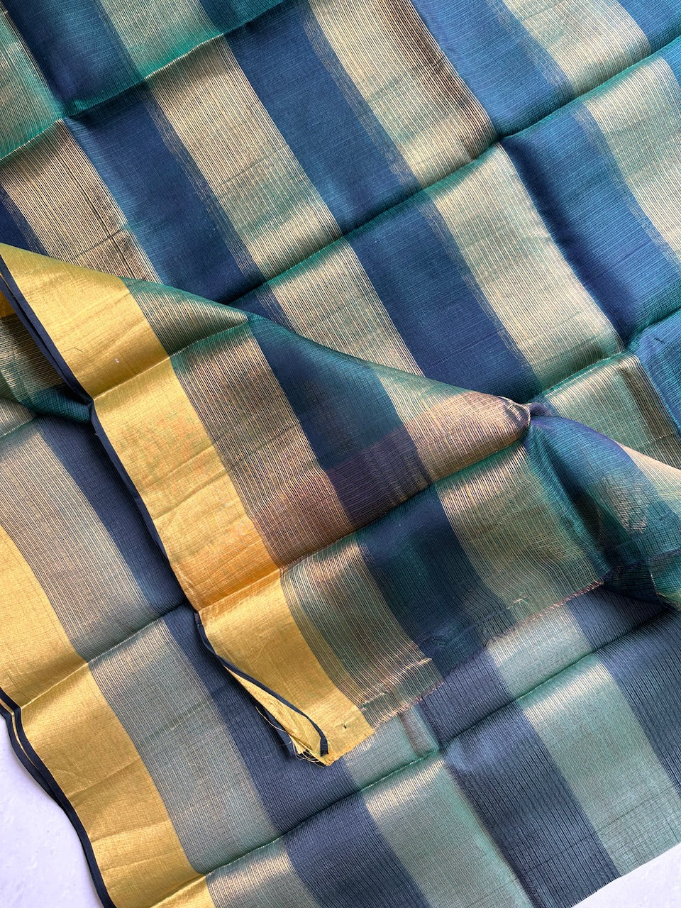 Pure Zari Stripe Kota Silk Saree