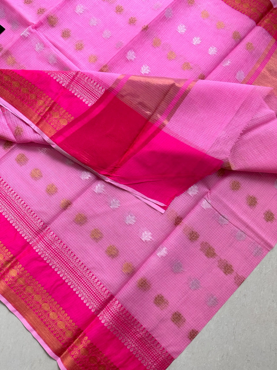 Pure Weaved Kota Cotton Doria Saree