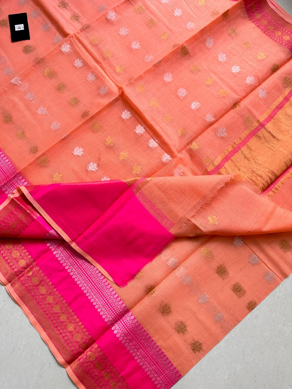 Pure Weaved Kota Cotton Doria Saree