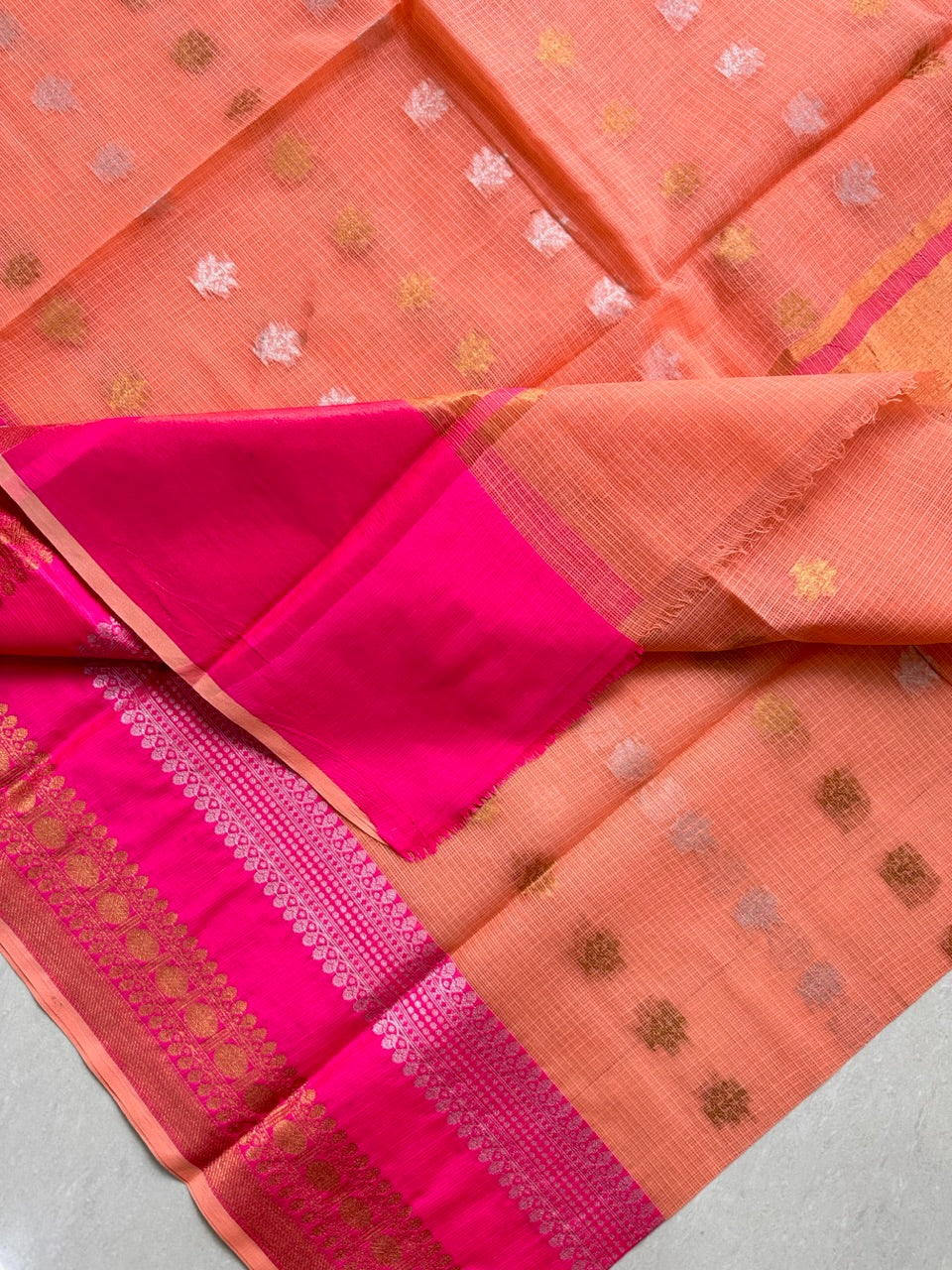 Pure Weaved Kota Cotton Doria Saree