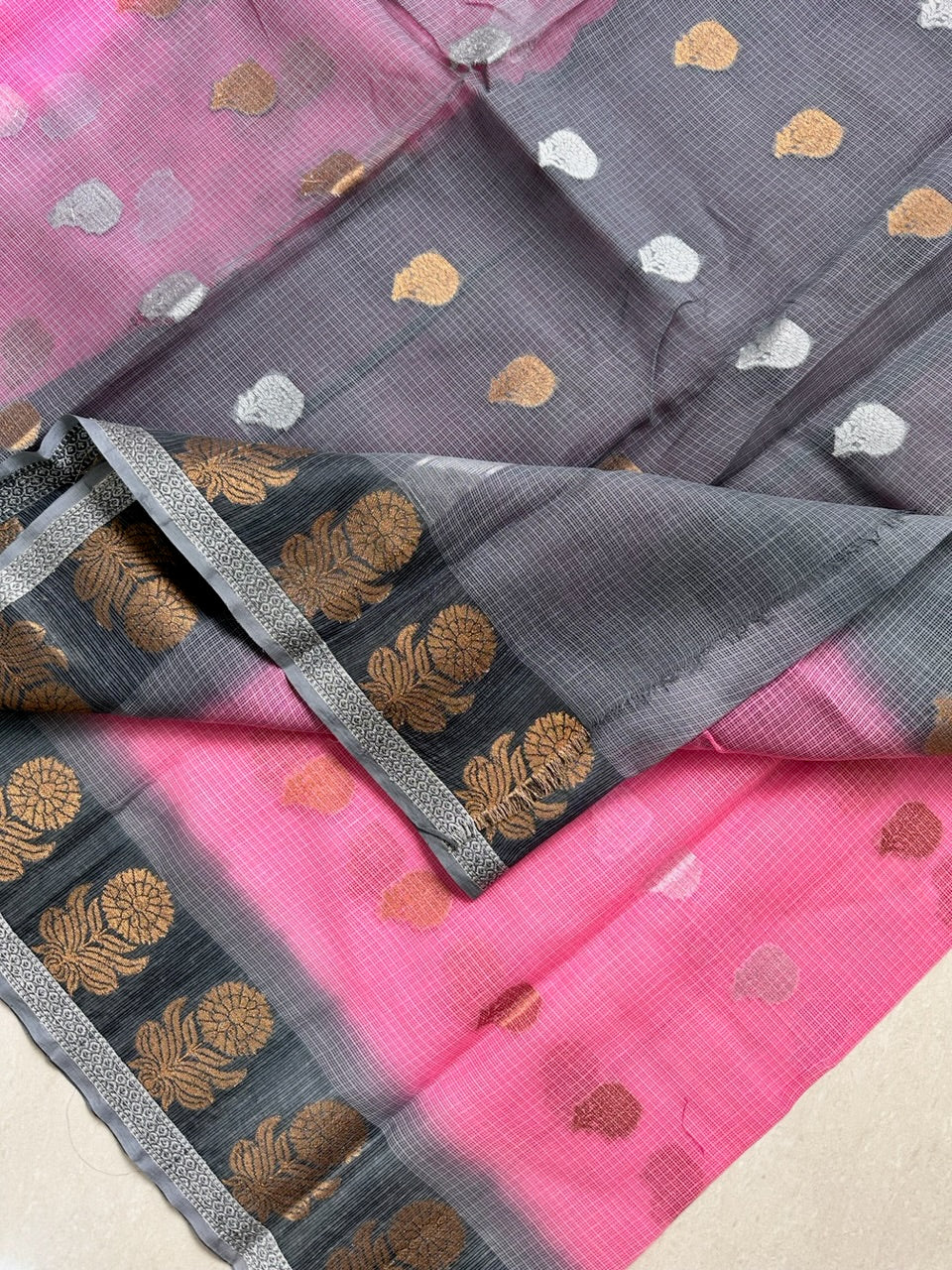 Pure Weaved Kota Cotton Doria Saree