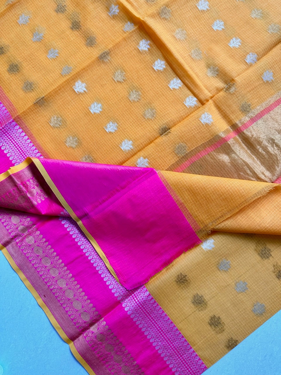 Pure Weaved Kota Cotton Doria Saree