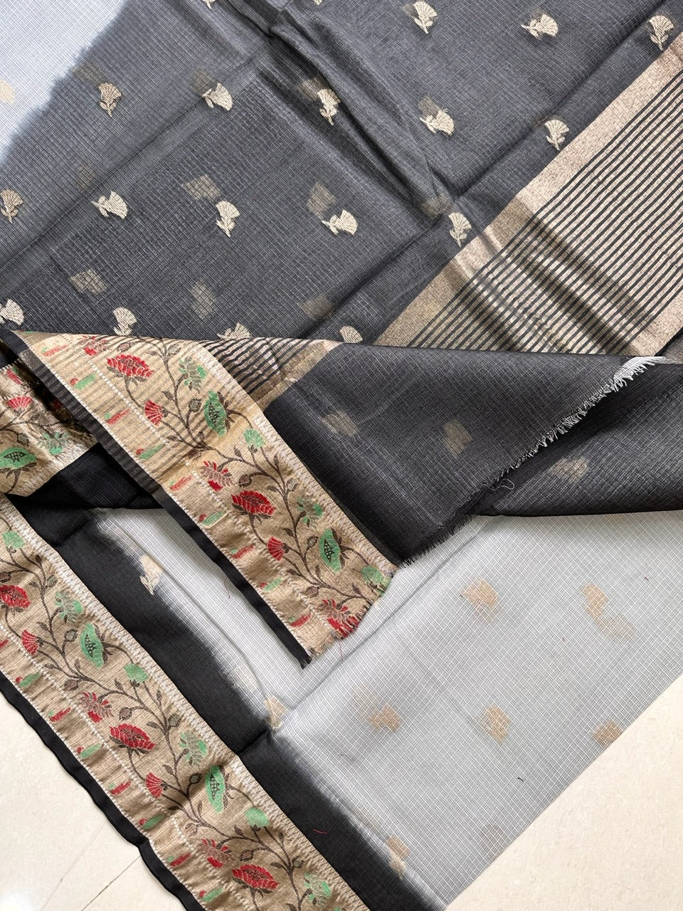 Pure Weaved Kota Cotton Doria Saree