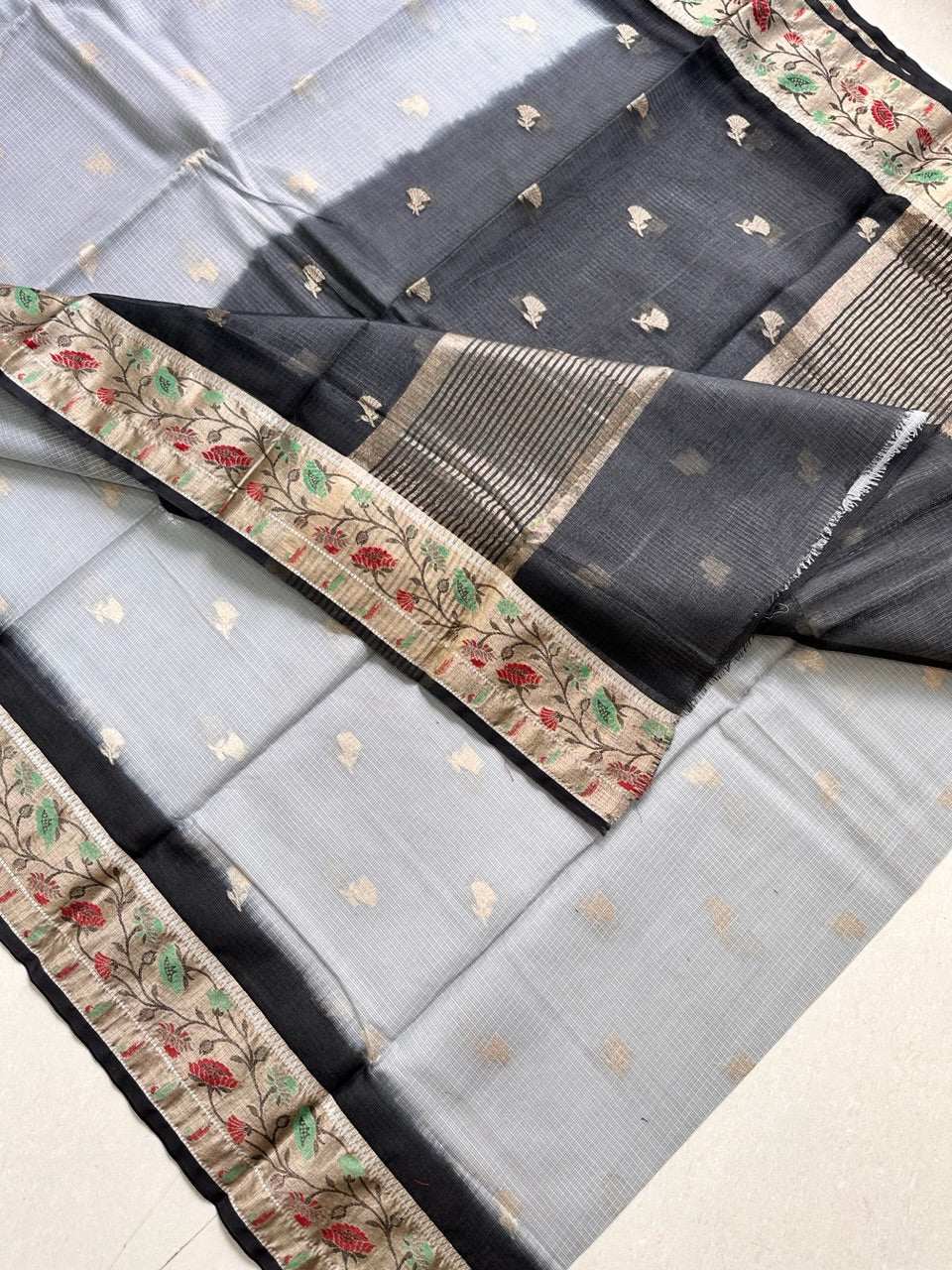 Pure Weaved Kota Cotton Doria Saree