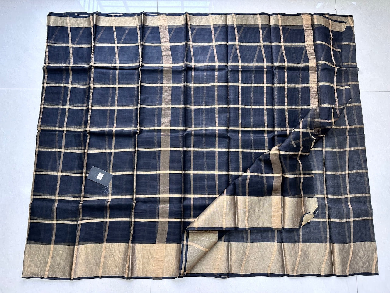 Pure Zari Check Kota Silk Saree